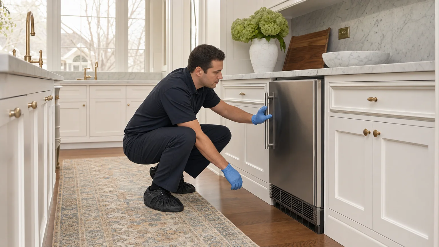 Undercounter ice maker diagnostic visit in the service area