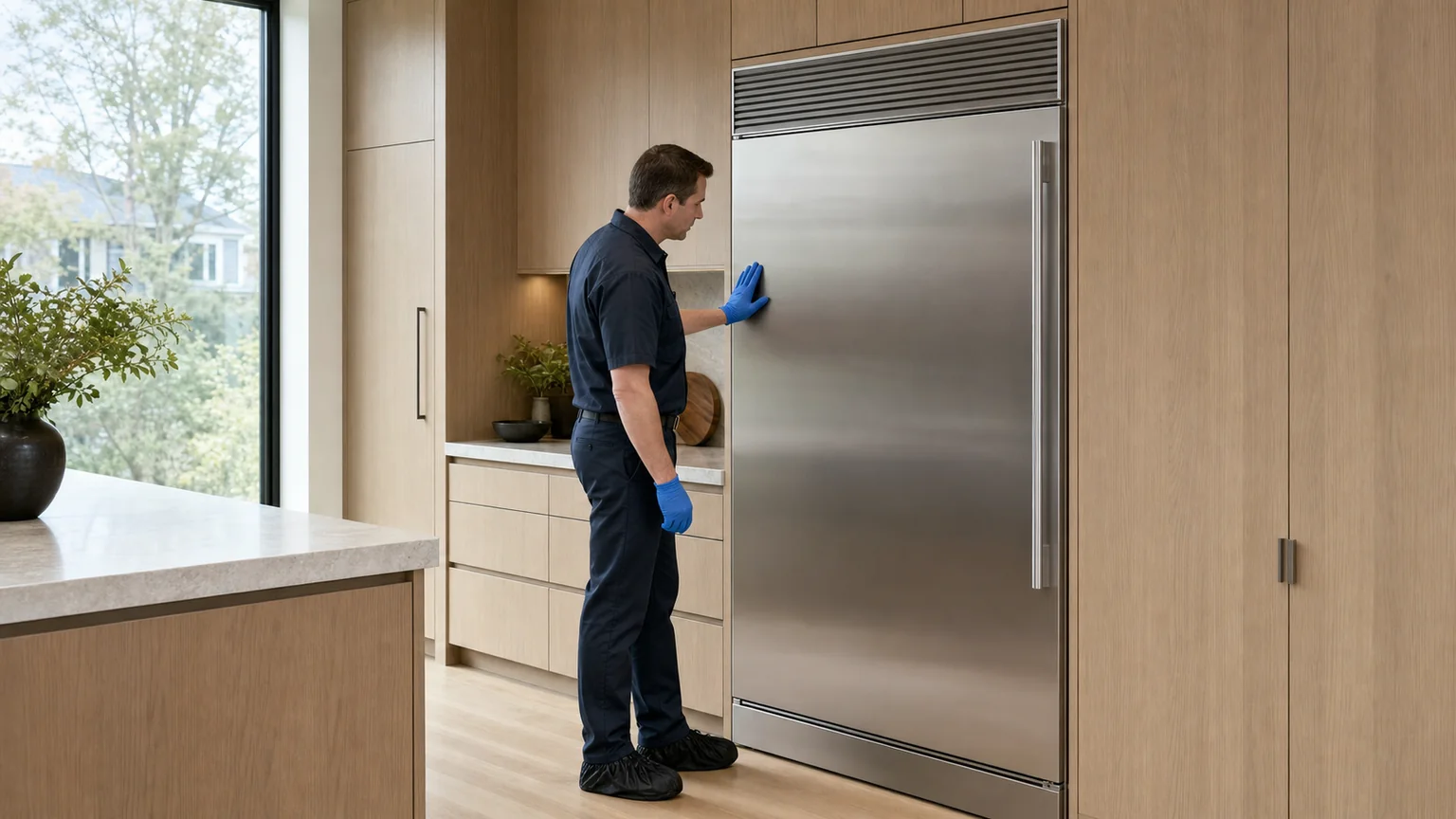 Built-in refrigerator diagnostic visit in the service area
